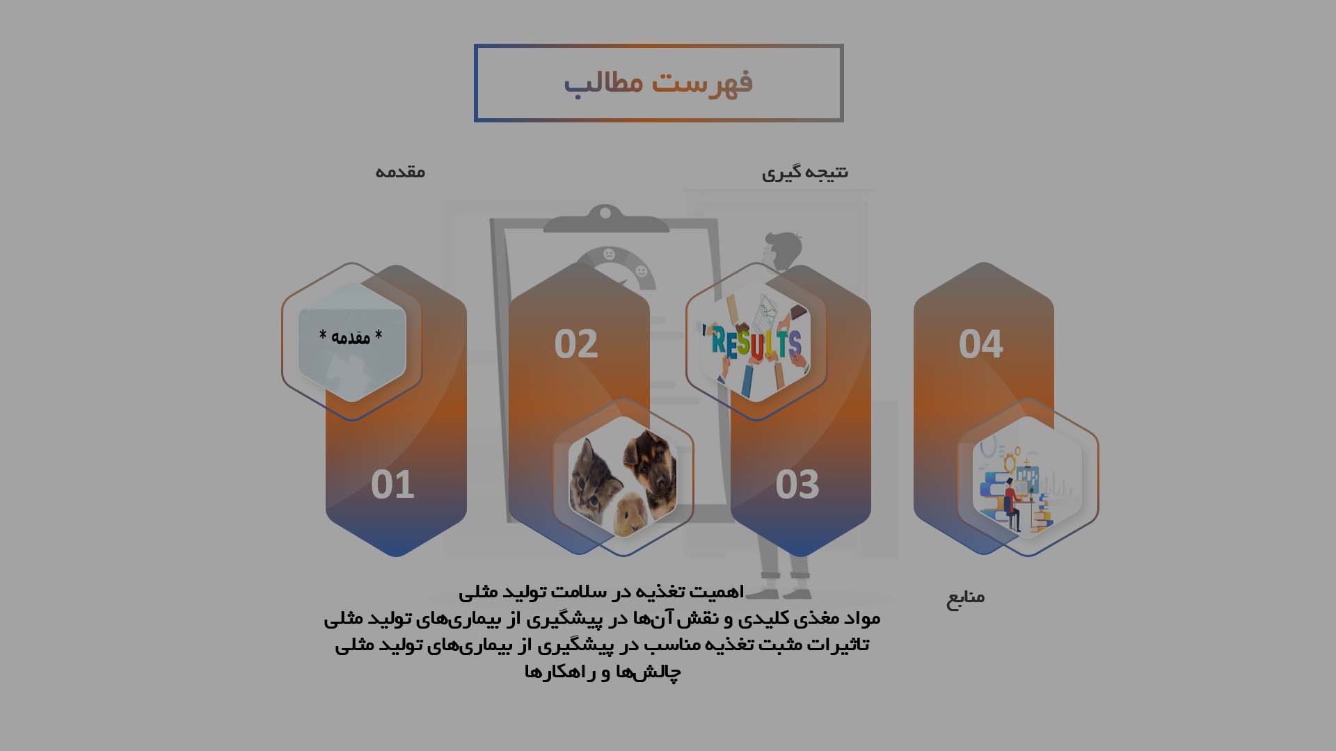 پاورپوینت نقش تغذیه در پیشگیری از بیماری‌های تولید مثلی